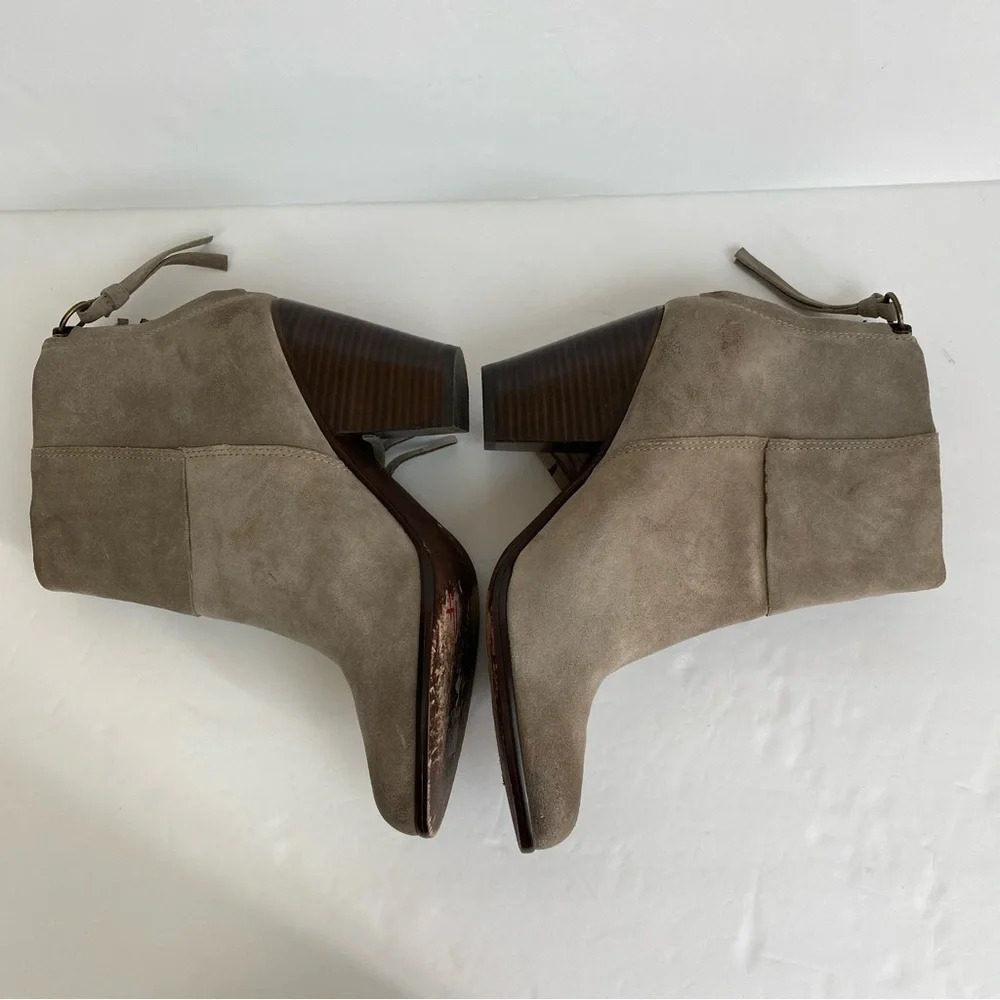 ASH Stone Suede Leather QUICK Pull On Fringe Stacked Heel Boots EU‎ 38 - Picture 13 of 13